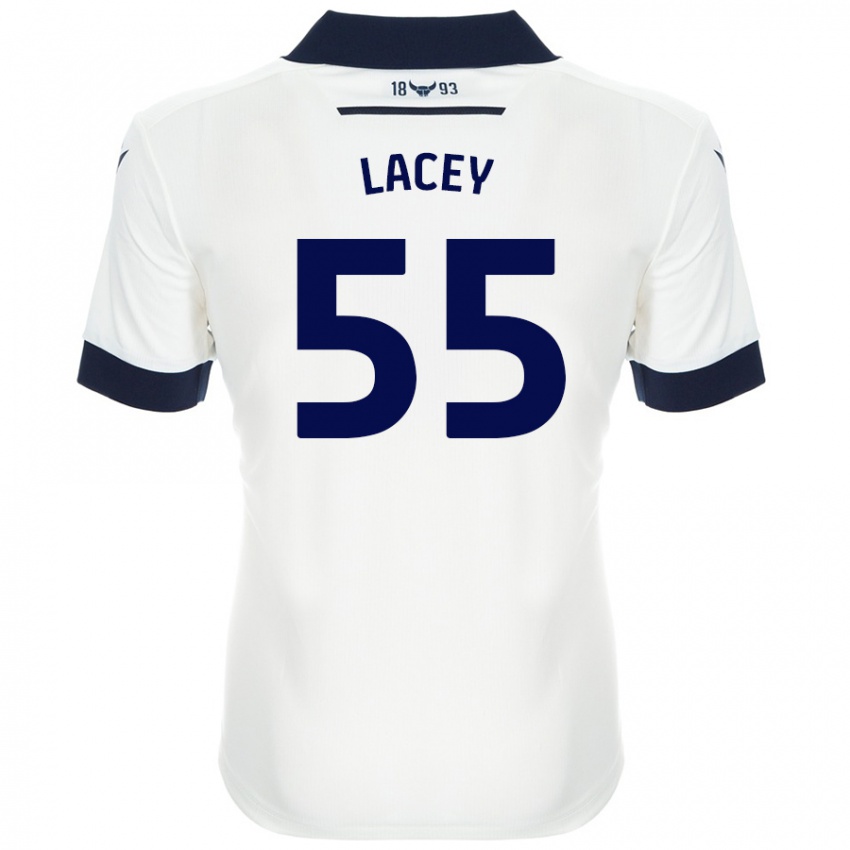 Herren Aaron Lacey #55 Weiß Marineblau Auswärtstrikot Trikot 2024/25 T-Shirt