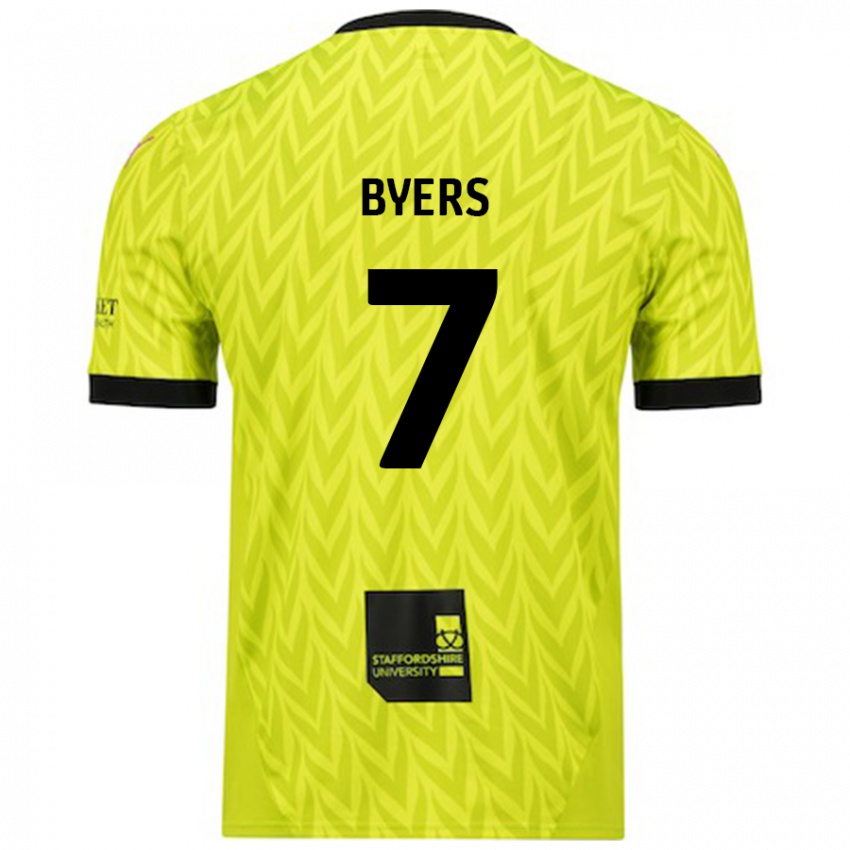 Herren George Byers #7 Fluoreszierend Grün Auswärtstrikot Trikot 2024/25 T-Shirt