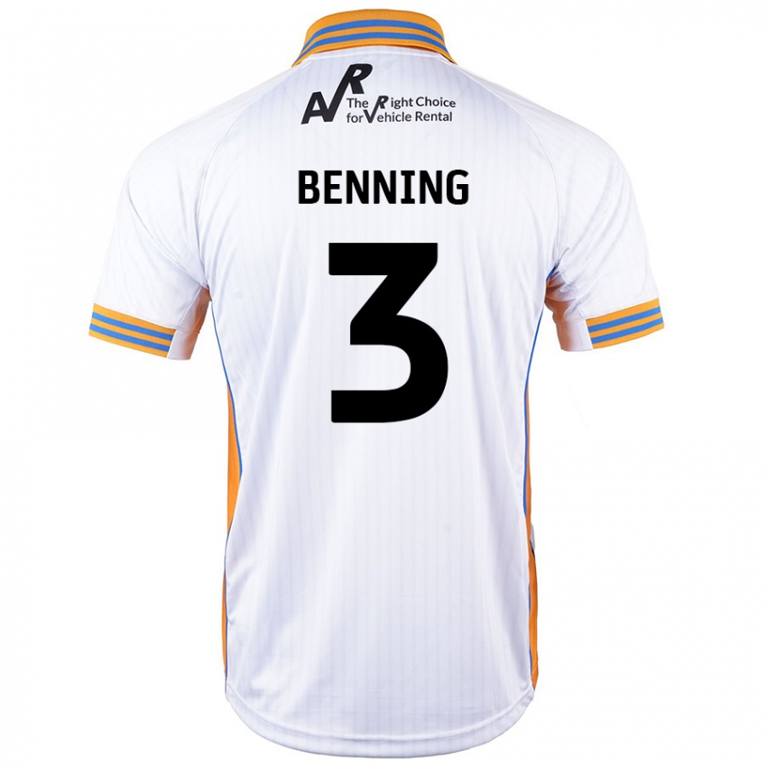 Herren Mal Benning #3 Weiß Auswärtstrikot Trikot 2024/25 T-Shirt