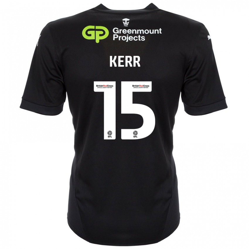 Herren Jason Kerr #15 Schwarz Auswärtstrikot Trikot 2024/25 T-Shirt