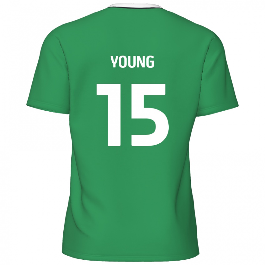 Herren Jack Young #15 Grün Weiße Streifen Auswärtstrikot Trikot 2024/25 T-Shirt