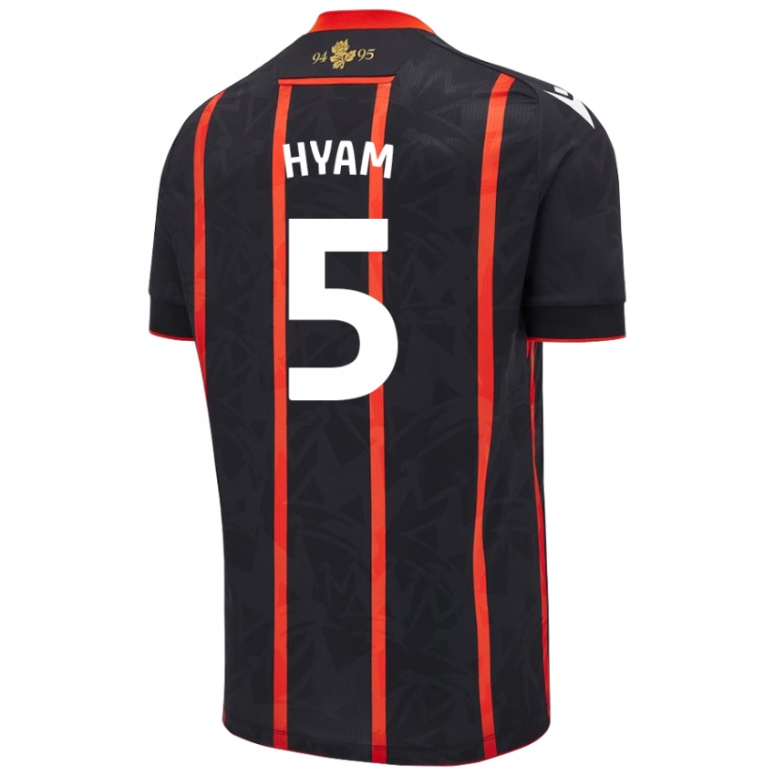 Herren Dominic Hyam #5 Schwarz Rot Auswärtstrikot Trikot 2024/25 T-Shirt