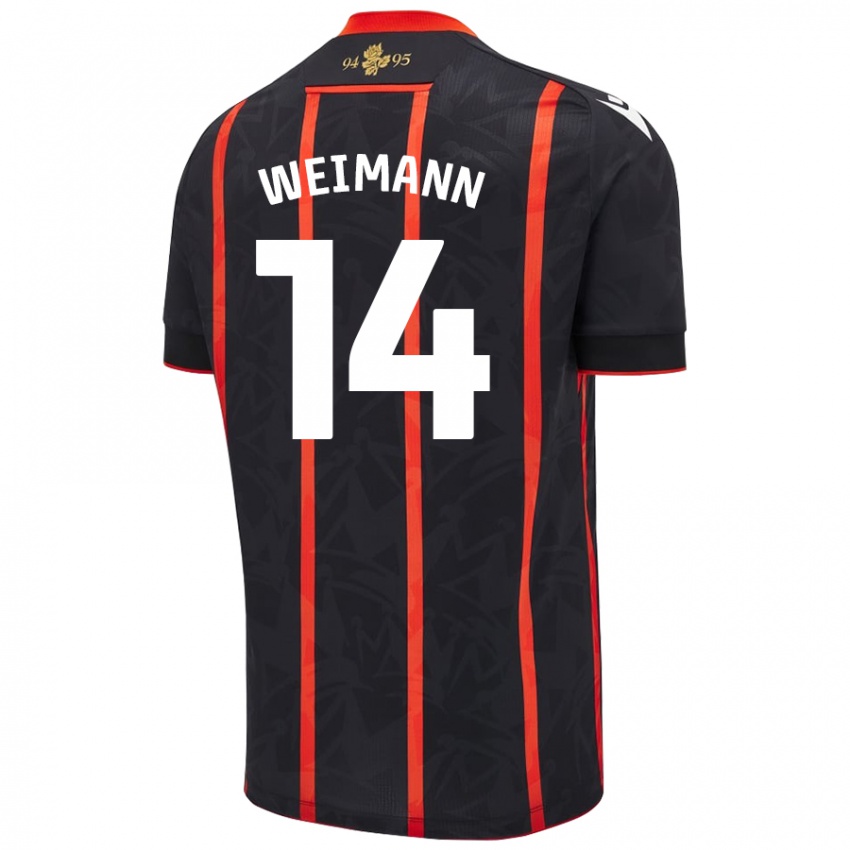 Herren Andreas Weimann #14 Schwarz Rot Auswärtstrikot Trikot 2024/25 T-Shirt