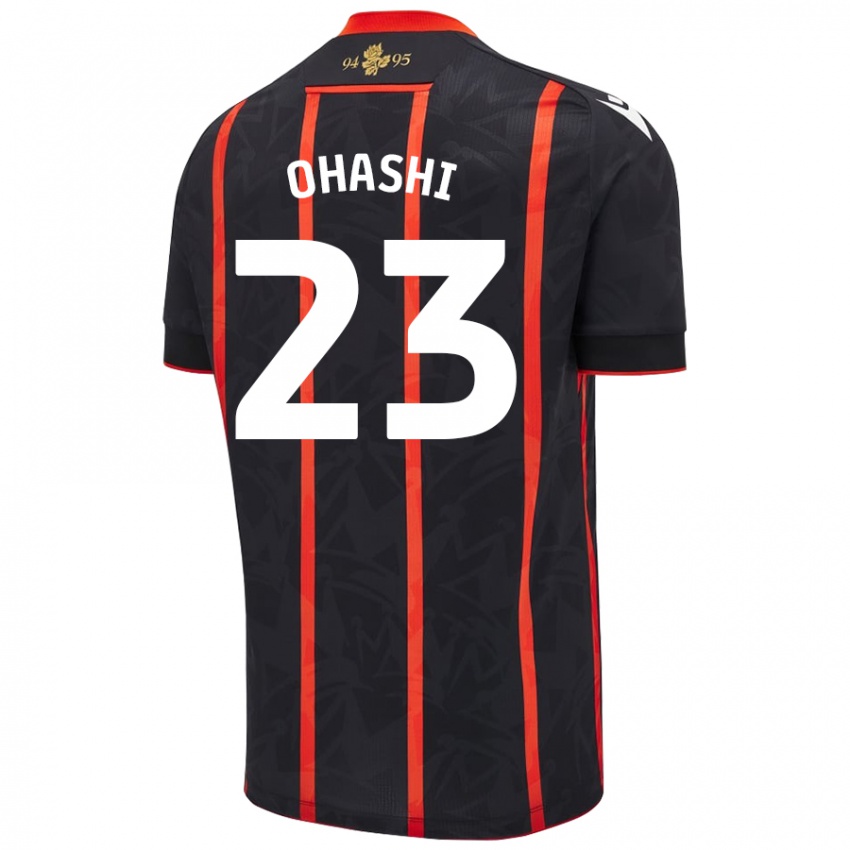 Herren Yuki Ohashi #23 Schwarz Rot Auswärtstrikot Trikot 2024/25 T-Shirt