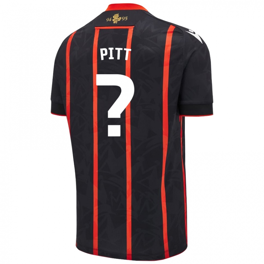 Herren Theo Pitt #0 Schwarz Rot Auswärtstrikot Trikot 2024/25 T-Shirt