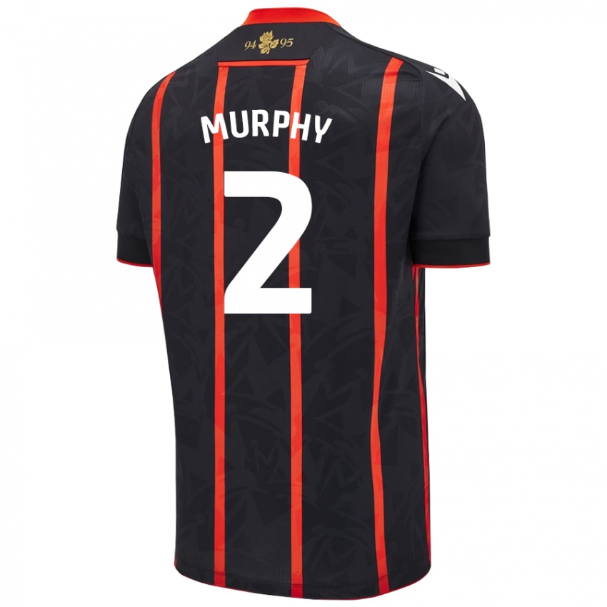 Herren Niamh Murphy #2 Schwarz Rot Auswärtstrikot Trikot 2024/25 T-Shirt