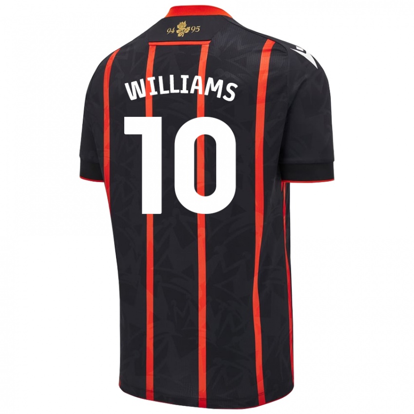 Herren Chloe Williams #10 Schwarz Rot Auswärtstrikot Trikot 2024/25 T-Shirt