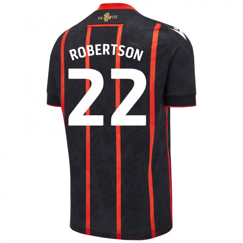 Herren Millie Robertson #22 Schwarz Rot Auswärtstrikot Trikot 2024/25 T-Shirt