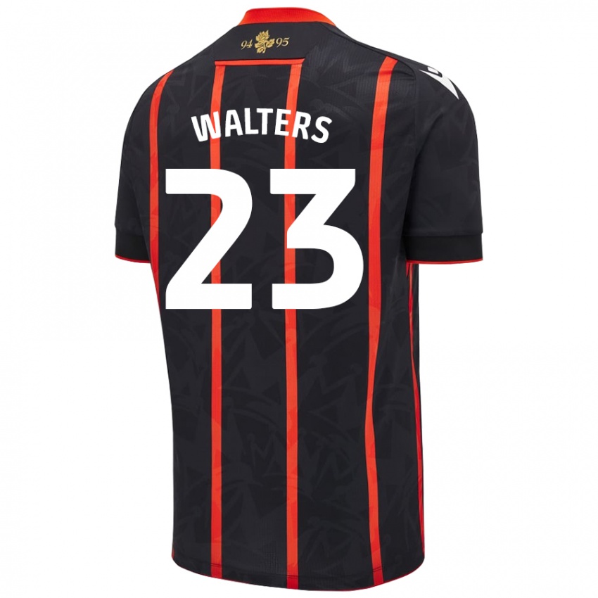 Herren Georgia Walters #23 Schwarz Rot Auswärtstrikot Trikot 2024/25 T-Shirt