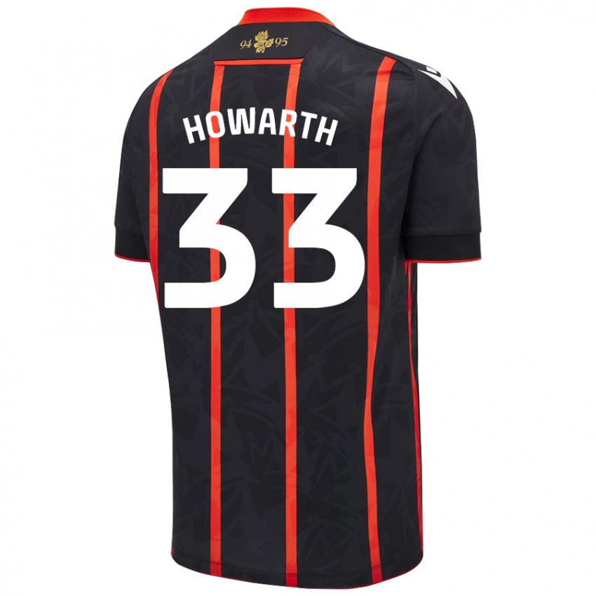 Herren Taylor Howarth #33 Schwarz Rot Auswärtstrikot Trikot 2024/25 T-Shirt