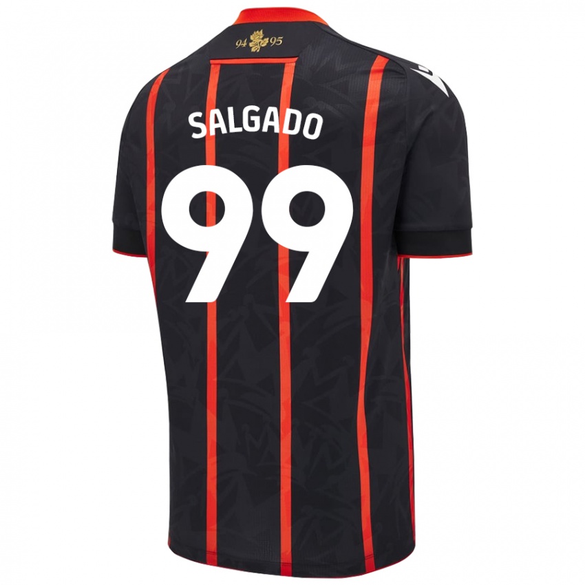 Herren Shanell Salgado #99 Schwarz Rot Auswärtstrikot Trikot 2024/25 T-Shirt