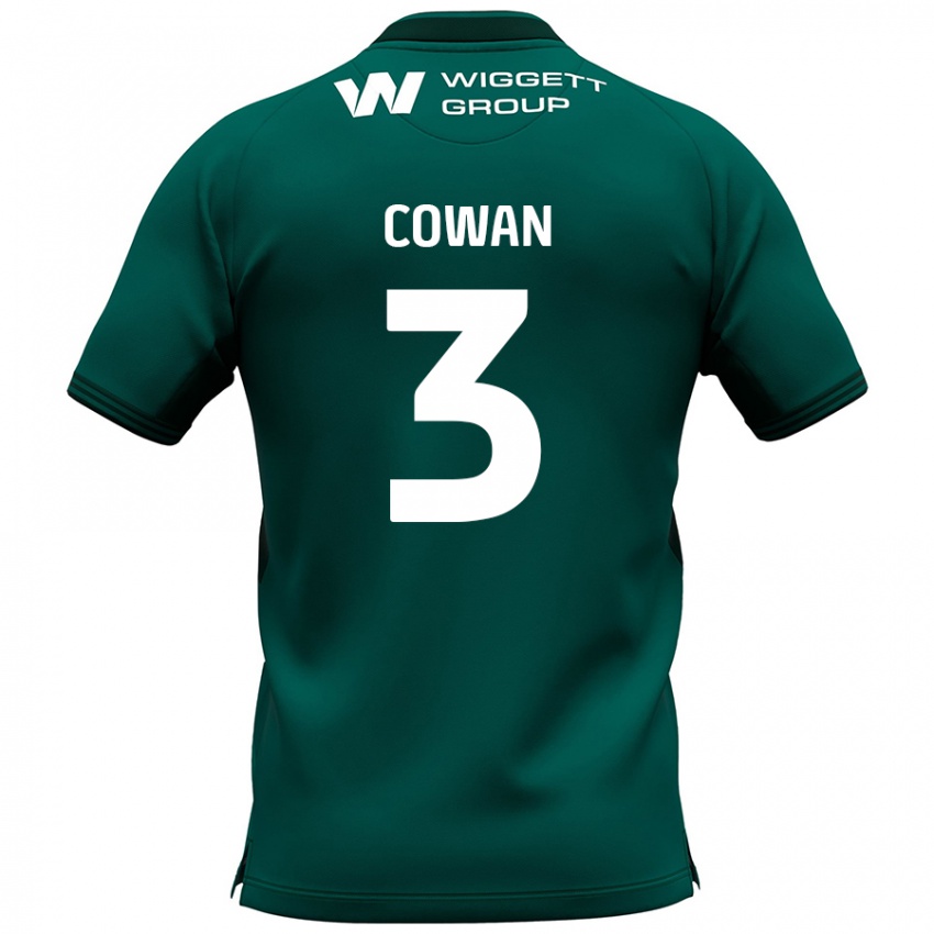 Herren Leanne Cowan #3 Grün Auswärtstrikot Trikot 2024/25 T-Shirt