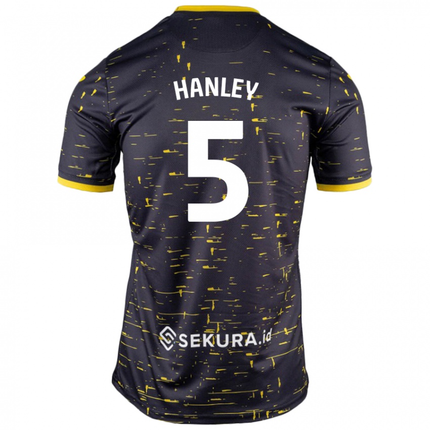 Herren Grant Hanley #5 Schwarz Gelb Auswärtstrikot Trikot 2024/25 T-Shirt