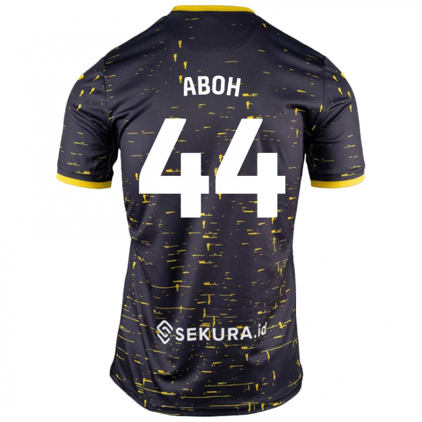 Herren Ken Aboh #44 Schwarz Gelb Auswärtstrikot Trikot 2024/25 T-Shirt