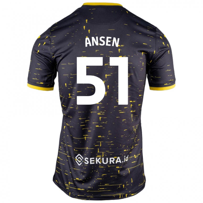 Herren Caleb Ansen #51 Schwarz Gelb Auswärtstrikot Trikot 2024/25 T-Shirt