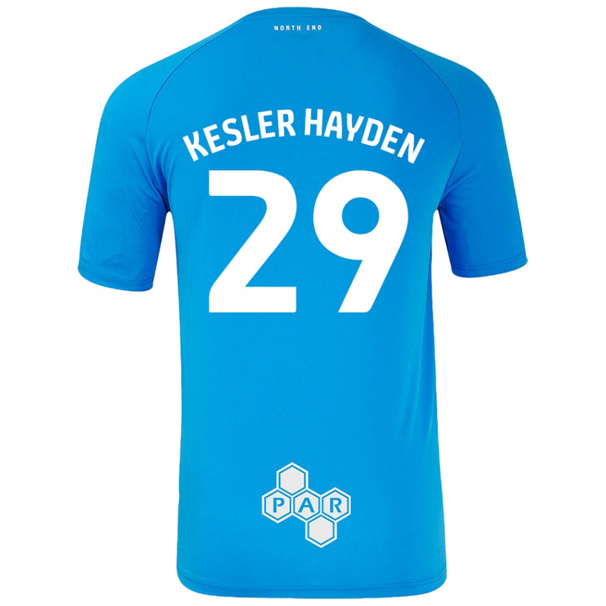 Herren Kaine Kesler-Hayden #29 Himmelblau Auswärtstrikot Trikot 2024/25 T-Shirt