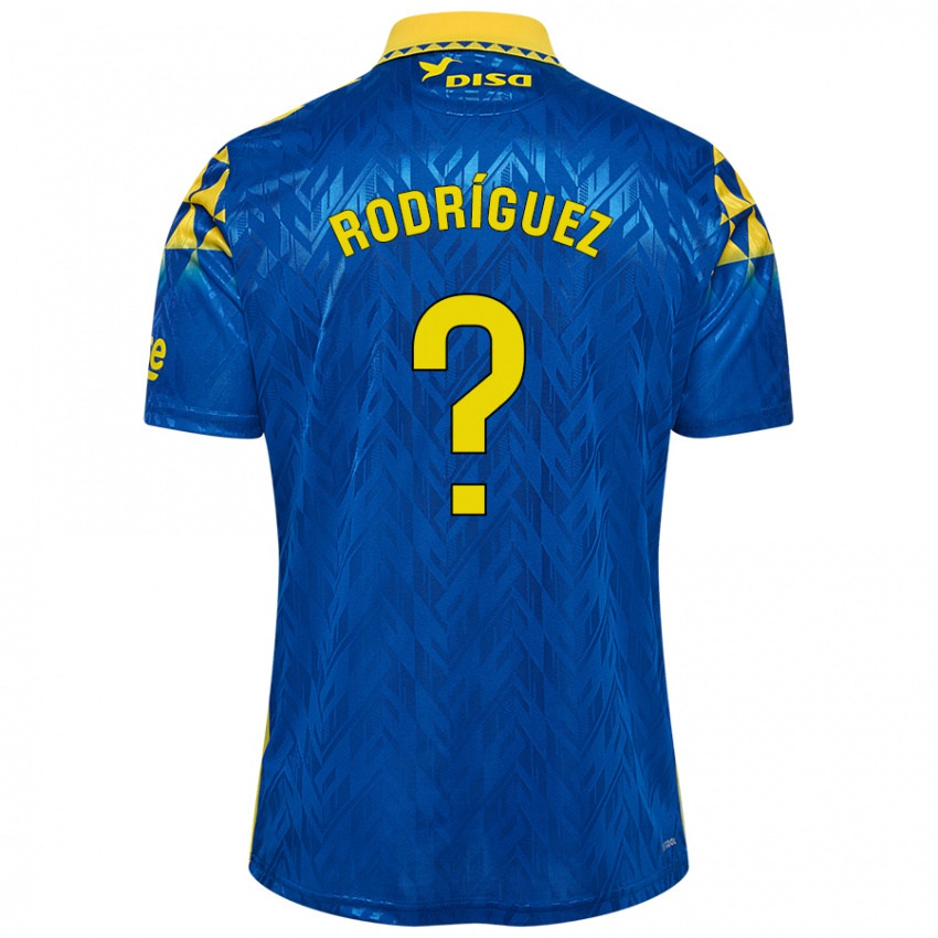 Herren David Rodríguez #0 Blau Gelb Auswärtstrikot Trikot 2024/25 T-Shirt