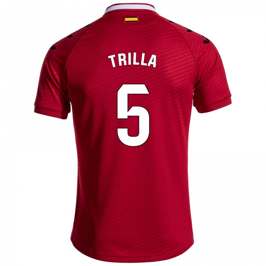 Herren Guillem Trilla #5 Dunkelrot Auswärtstrikot Trikot 2024/25 T-Shirt