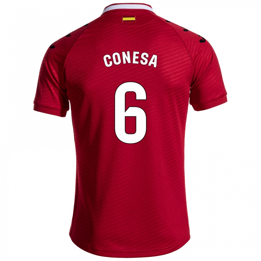 Herren Nico Conesa #6 Dunkelrot Auswärtstrikot Trikot 2024/25 T-Shirt