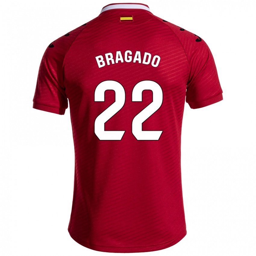 Herren Alonso Bragado #22 Dunkelrot Auswärtstrikot Trikot 2024/25 T-Shirt