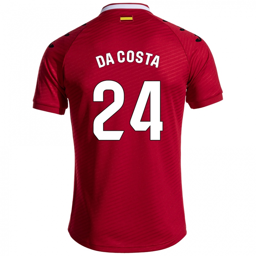 Herren Coba Da Costa #24 Dunkelrot Auswärtstrikot Trikot 2024/25 T-Shirt