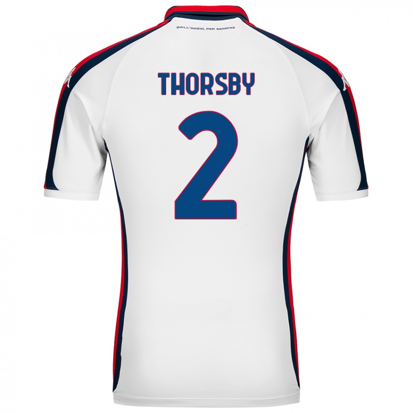 Herren Morten Thorsby #2 Weiß Auswärtstrikot Trikot 2024/25 T-Shirt