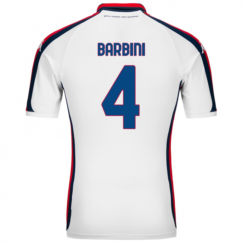 Herren Matteo Barbini #4 Weiß Auswärtstrikot Trikot 2024/25 T-Shirt