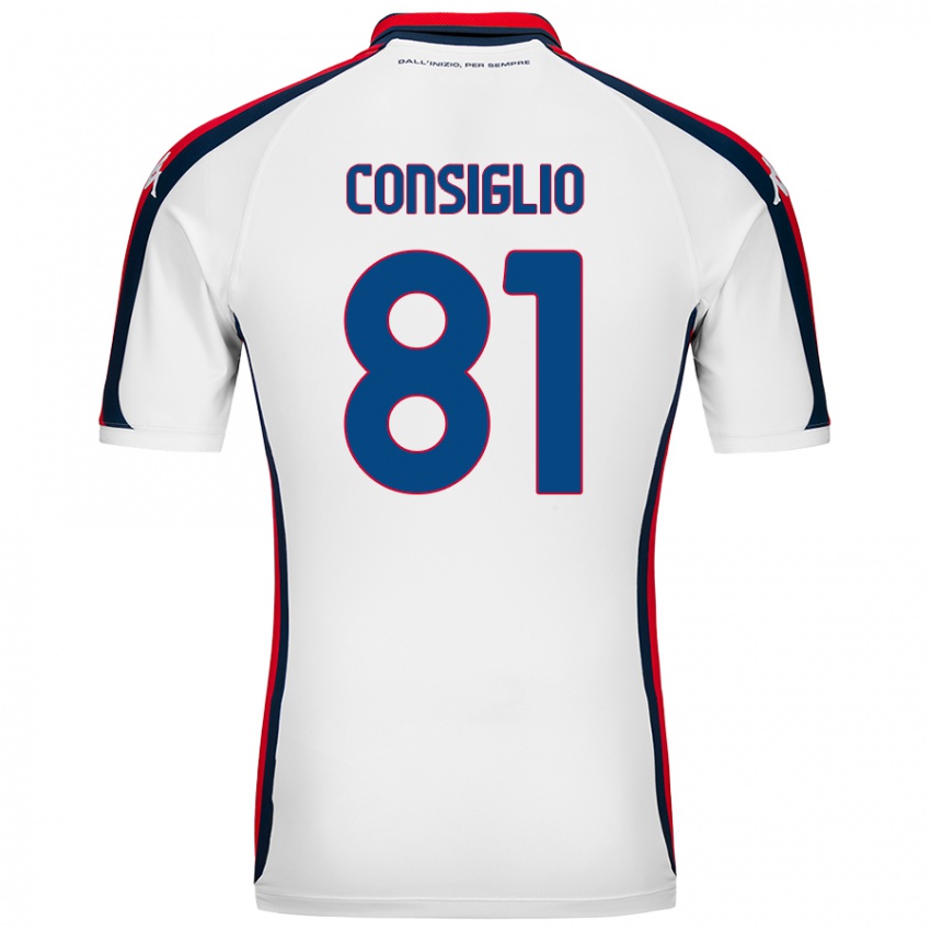 Herren Leonardo Consiglio #81 Weiß Auswärtstrikot Trikot 2024/25 T-Shirt