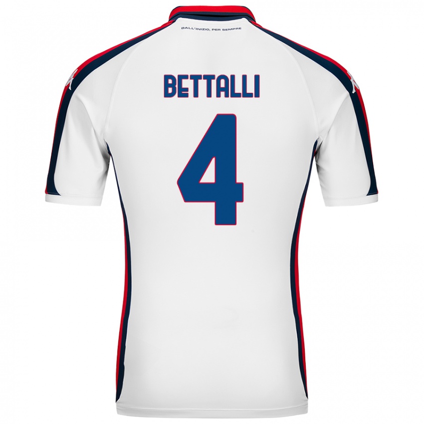 Herren Giorgia Bettalli #4 Weiß Auswärtstrikot Trikot 2024/25 T-Shirt