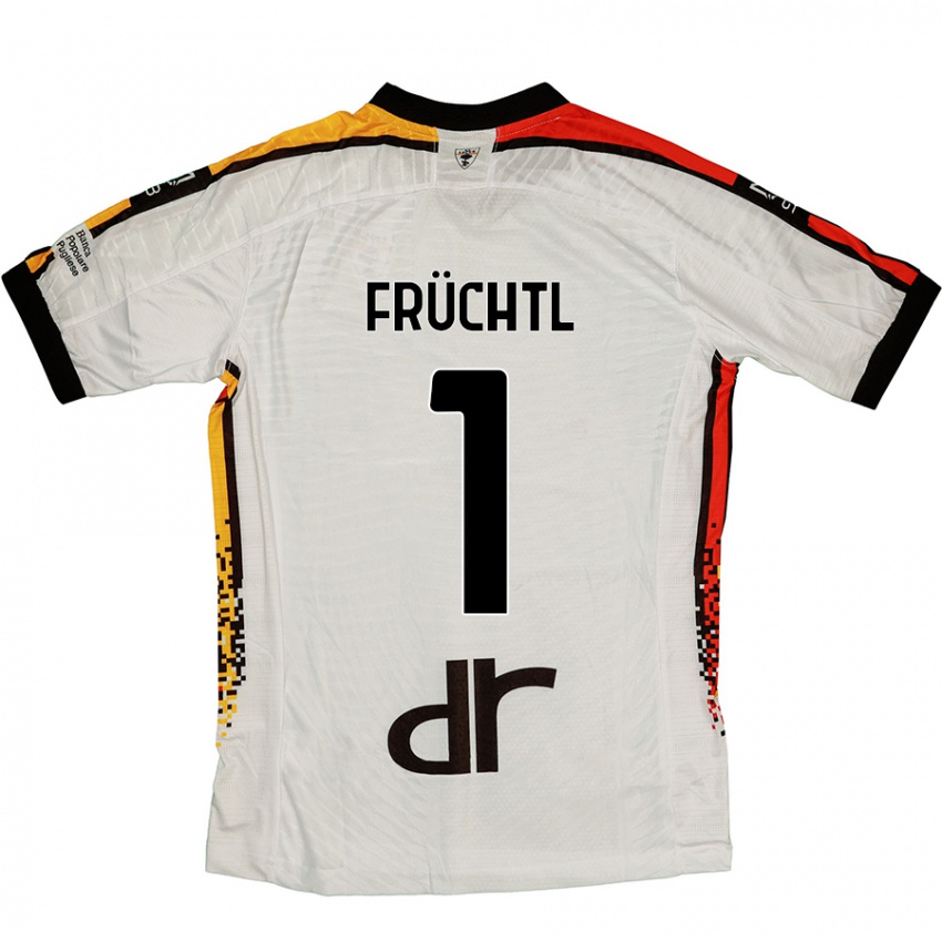 Herren Christian Früchtl #1 Weiß Schwarz Auswärtstrikot Trikot 2024/25 T-Shirt