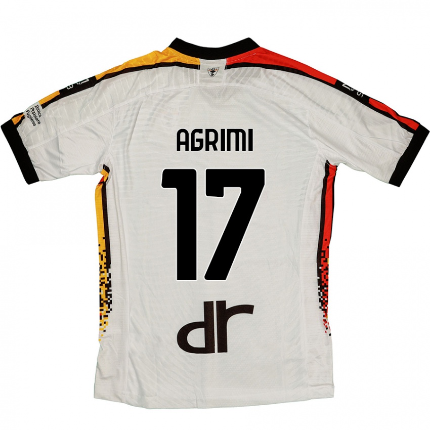 Herren Matteo Agrimi #17 Weiß Schwarz Auswärtstrikot Trikot 2024/25 T-Shirt