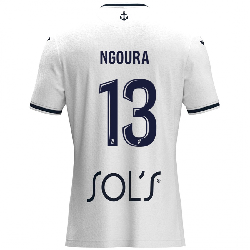 Herren Steve Ngoura #13 Weiß Dunkelblau Auswärtstrikot Trikot 2024/25 T-Shirt