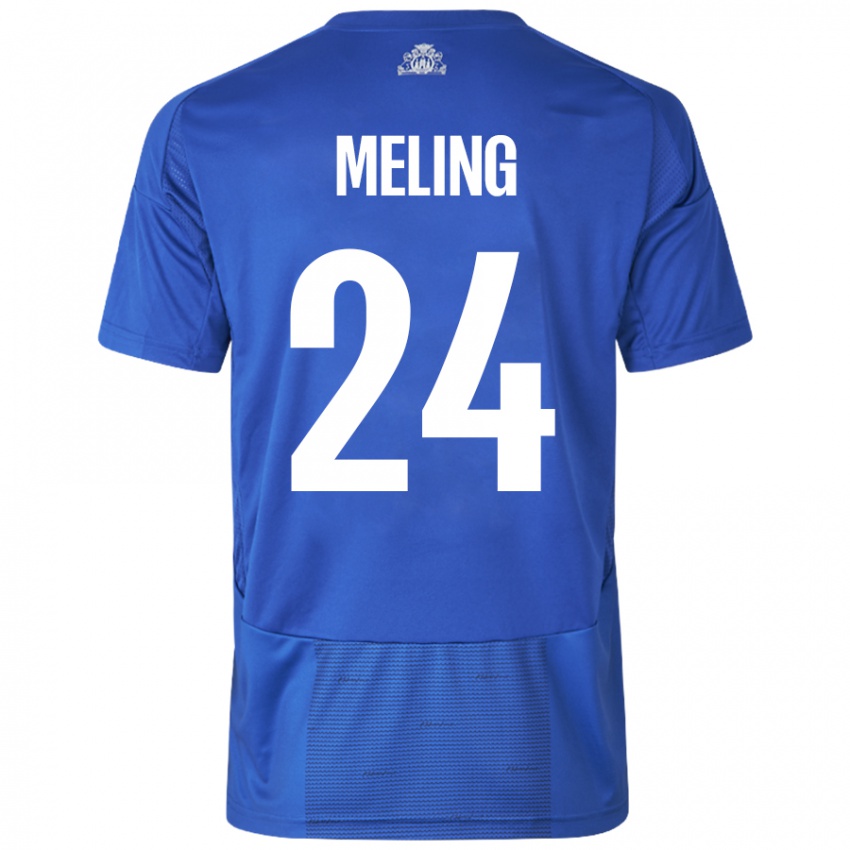 Herren Birger Meling #24 Weiß Blau Auswärtstrikot Trikot 2024/25 T-Shirt