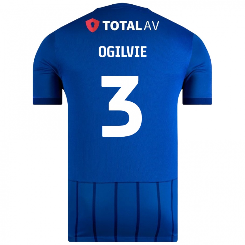 Damen Connor Ogilvie #3 Blau Heimtrikot Trikot 2024/25 T-Shirt