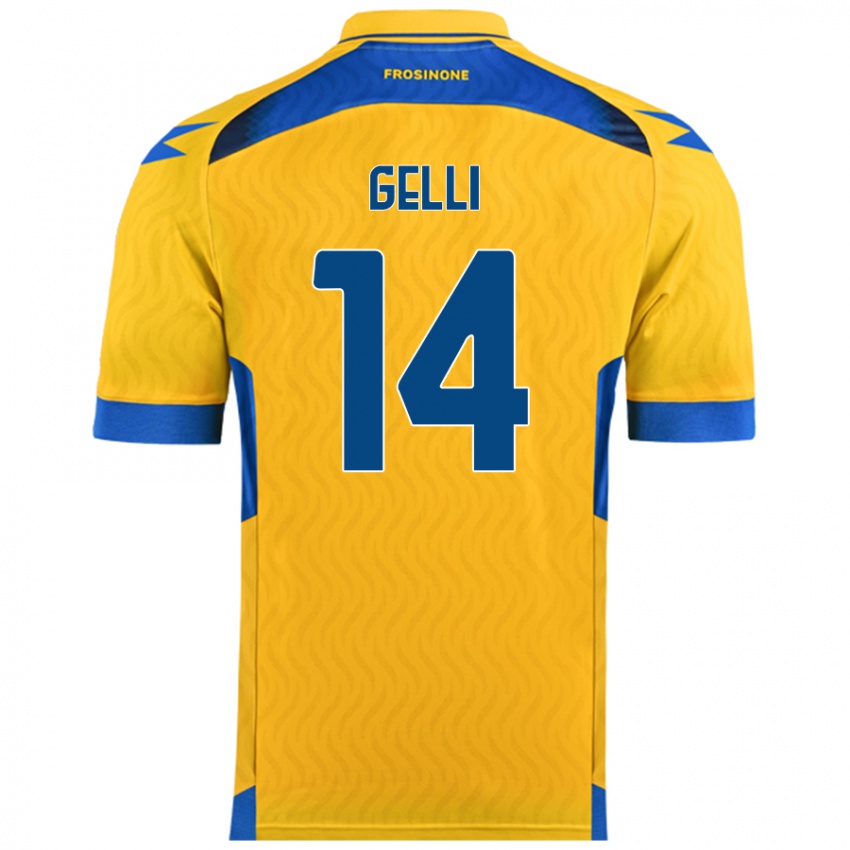 Damen Francesco Gelli #14 Gelb Heimtrikot Trikot 2024/25 T-Shirt