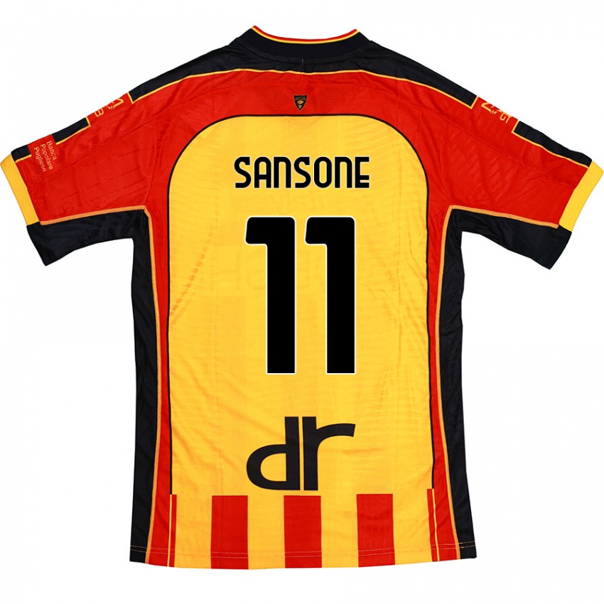 Damen Nicola Sansone #11 Gelb Rot Heimtrikot Trikot 2024/25 T-Shirt