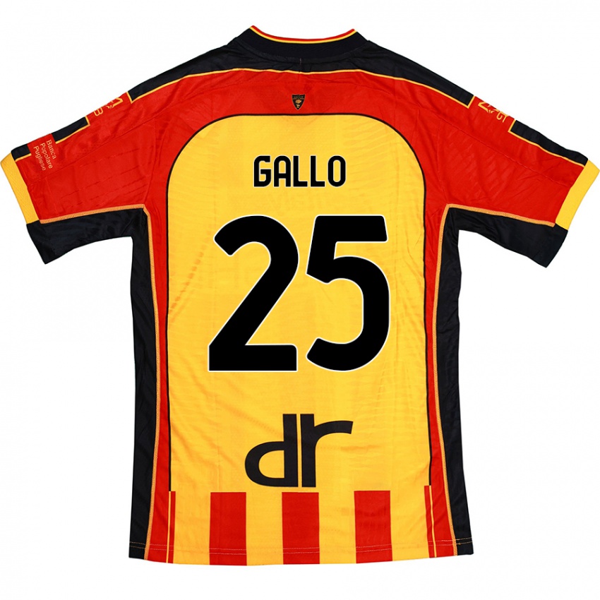 Damen Antonino Gallo #25 Gelb Rot Heimtrikot Trikot 2024/25 T-Shirt