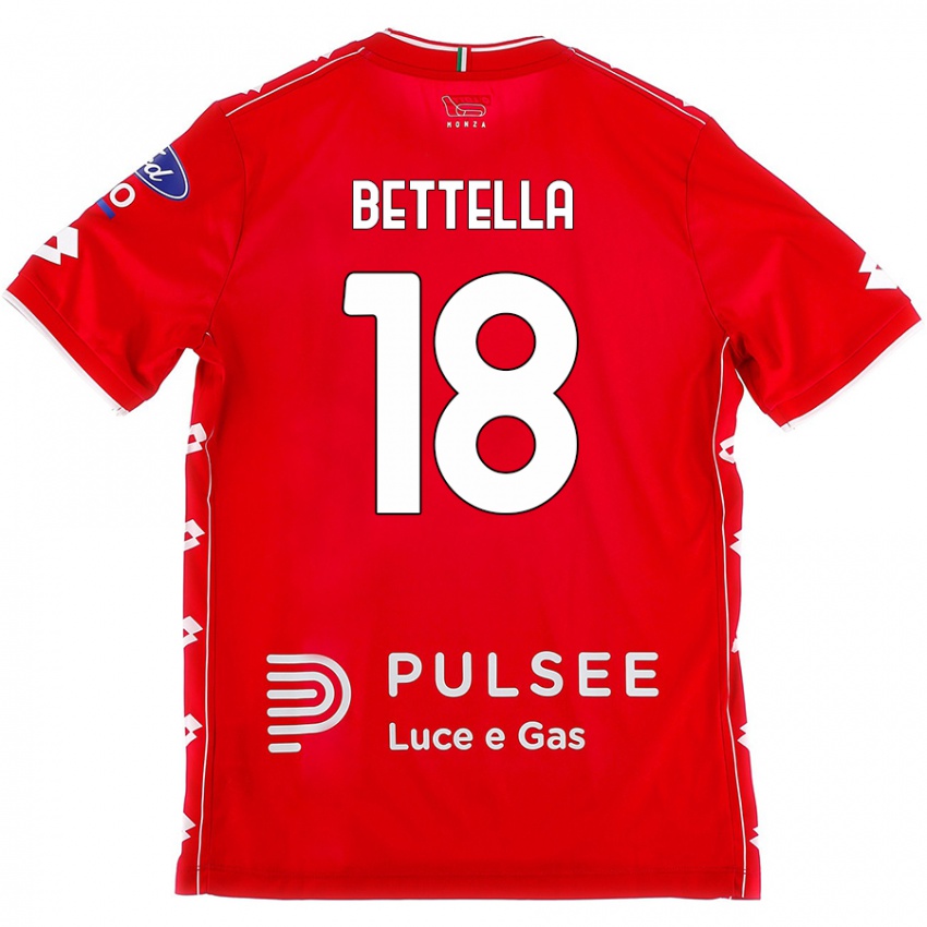 Damen Davide Bettella #18 Rot Weiß Heimtrikot Trikot 2024/25 T-Shirt