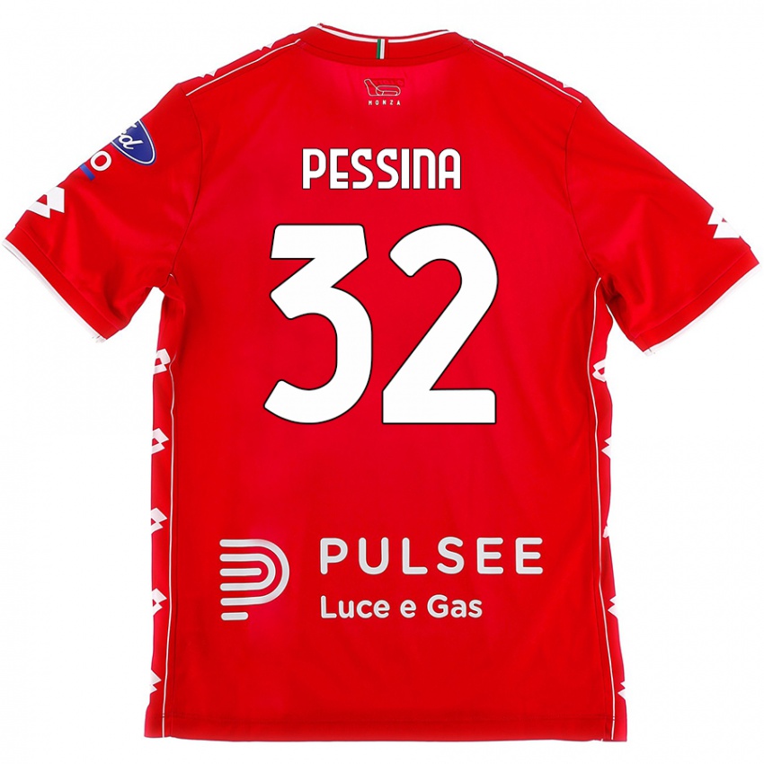 Damen Matteo Pessina #32 Rot Weiß Heimtrikot Trikot 2024/25 T-Shirt