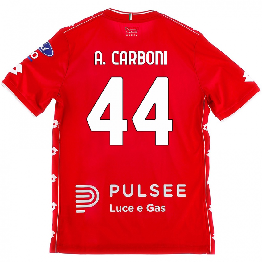 Damen Andrea Carboni #44 Rot Weiß Heimtrikot Trikot 2024/25 T-Shirt