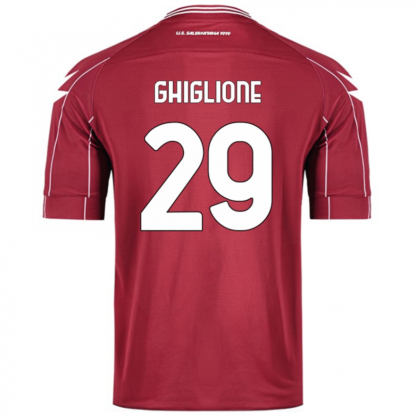 Damen Paolo Ghiglione #29 Burgundrot Heimtrikot Trikot 2024/25 T-Shirt