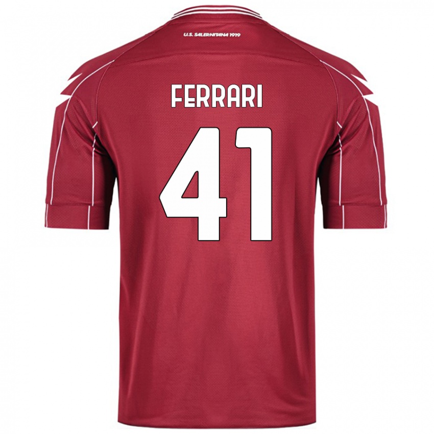 Damen Tommaso Ferrari #41 Burgundrot Heimtrikot Trikot 2024/25 T-Shirt