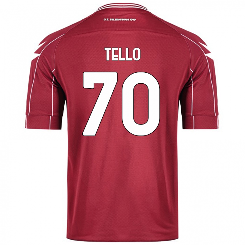 Damen Andrés Tello #70 Burgundrot Heimtrikot Trikot 2024/25 T-Shirt