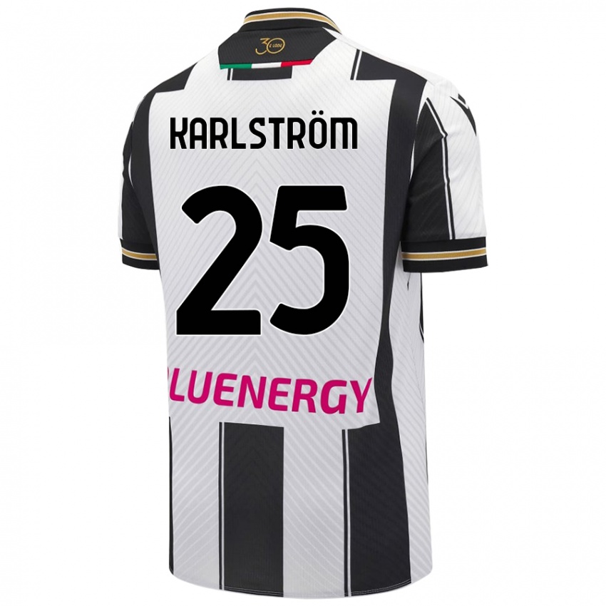 Damen Jesper Karlström #25 Weiß Schwarz Heimtrikot Trikot 2024/25 T-Shirt