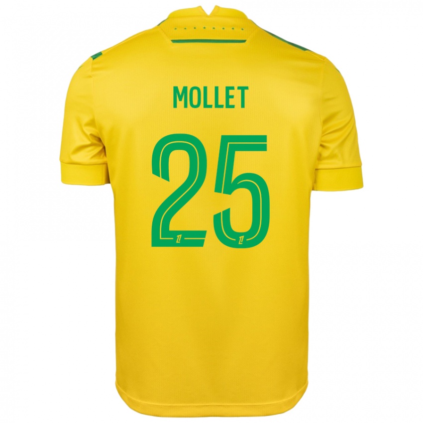 Damen Florent Mollet #25 Gelb Grün Heimtrikot Trikot 2024/25 T-Shirt