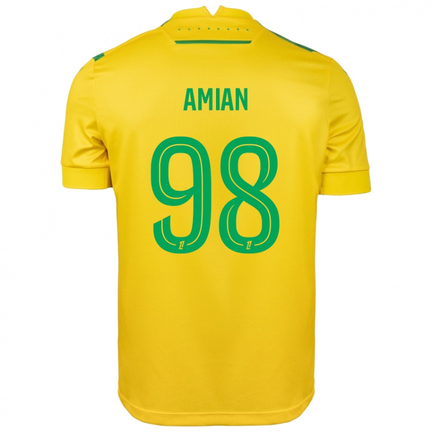 Damen Kelvin Amian #98 Gelb Grün Heimtrikot Trikot 2024/25 T-Shirt