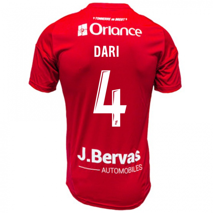 Damen Achraf Dari #4 Rot Weiß Heimtrikot Trikot 2024/25 T-Shirt