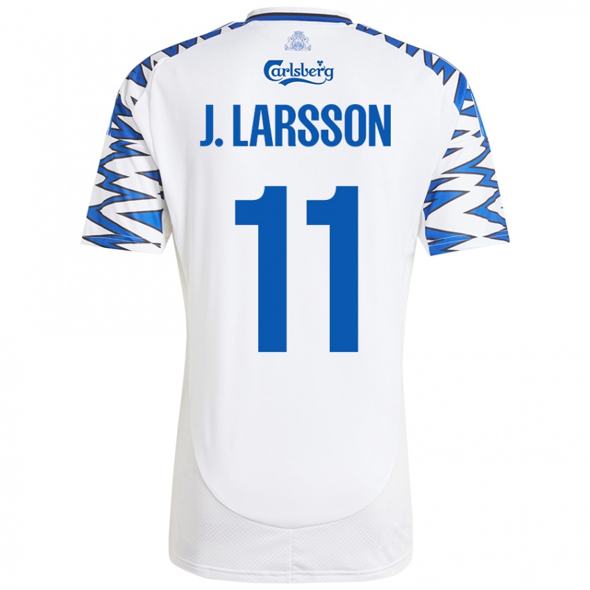 Damen Jordan Larsson #11 Weiß Himmelblau Heimtrikot Trikot 2024/25 T-Shirt