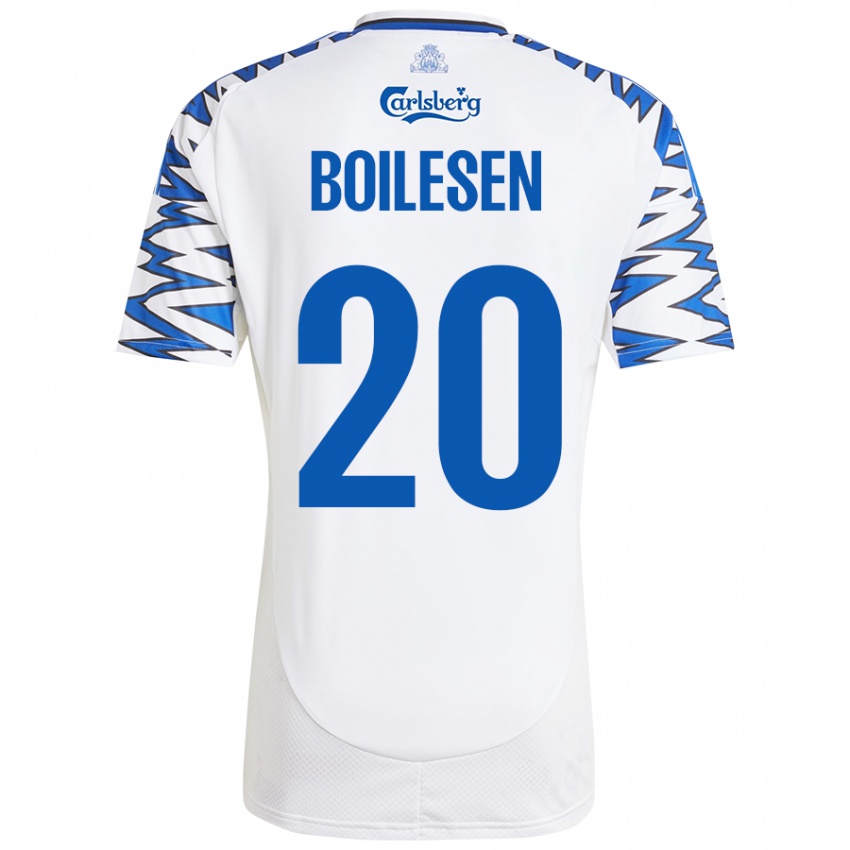 Damen Nicolai Boilesen #20 Weiß Himmelblau Heimtrikot Trikot 2024/25 T-Shirt