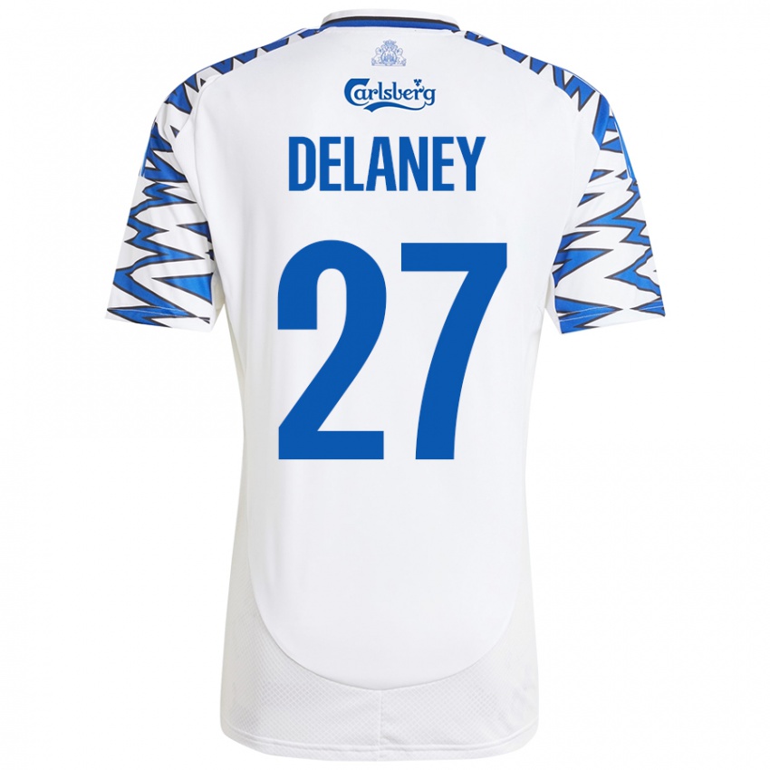 Damen Thomas Delaney #27 Weiß Himmelblau Heimtrikot Trikot 2024/25 T-Shirt